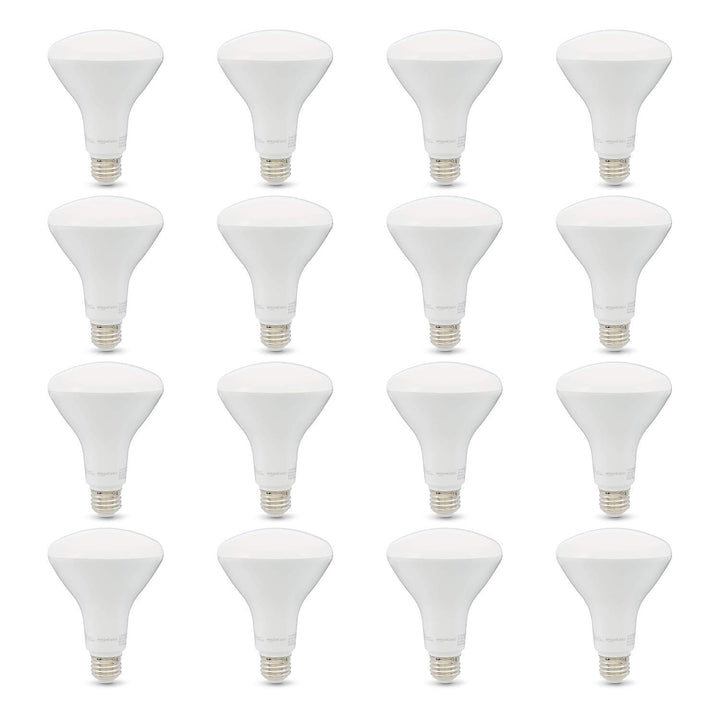 Amazon Basics BR30 LED bulb with soft-white-2700k light for cozy living spaces.