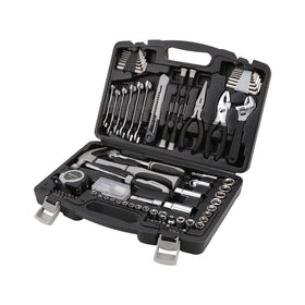 Amazon Basics tool set case open, organized storage for home repairs.