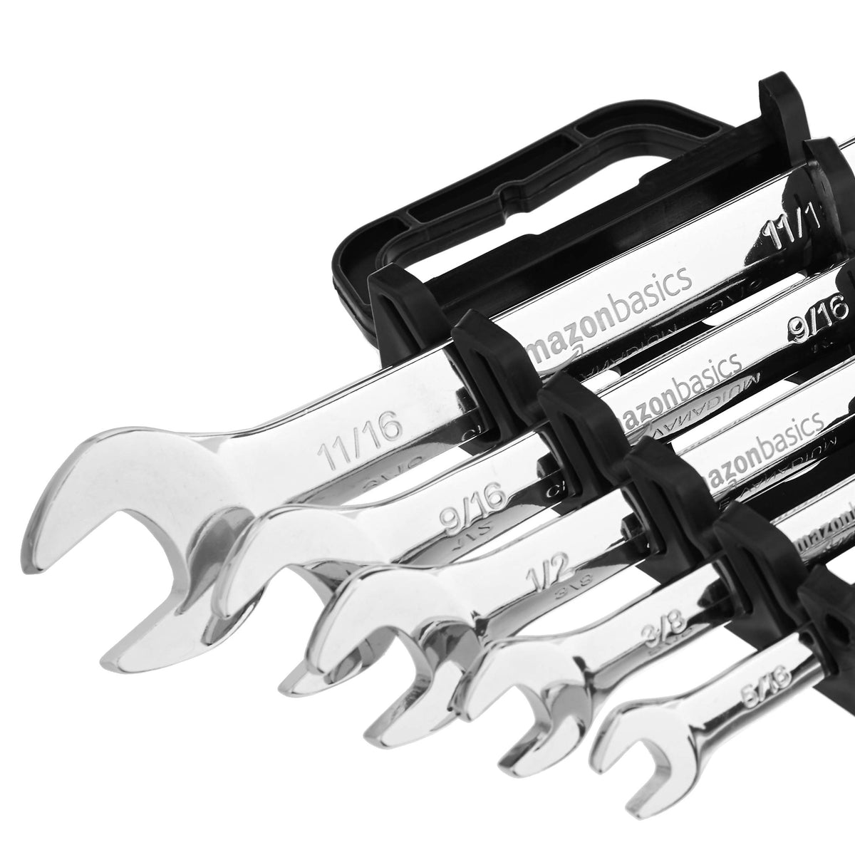 Amazon Basics chrome finish wrenches appear corrosion-resistant and easy to clean after use.