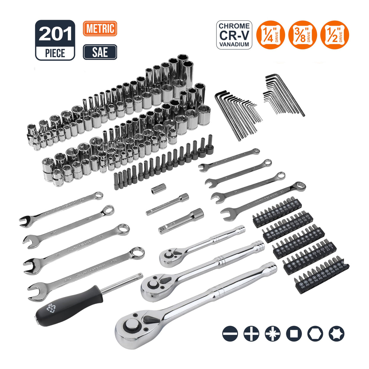 Chrome-vanadium steel forged body delivering durability and torque for tough tasks.