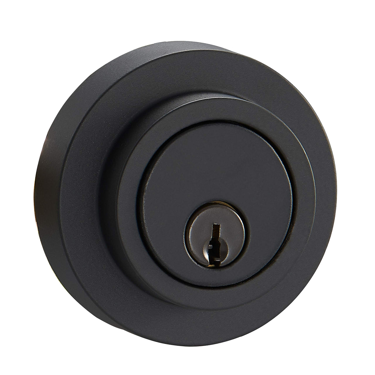 Amazon Basics round deadbolt lock with reversible lever for both door orientations.
