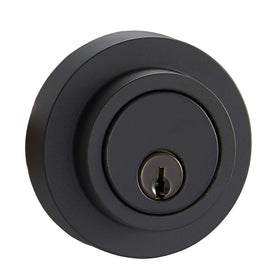 Amazon Basics round deadbolt lock with reversible lever for both door orientations.