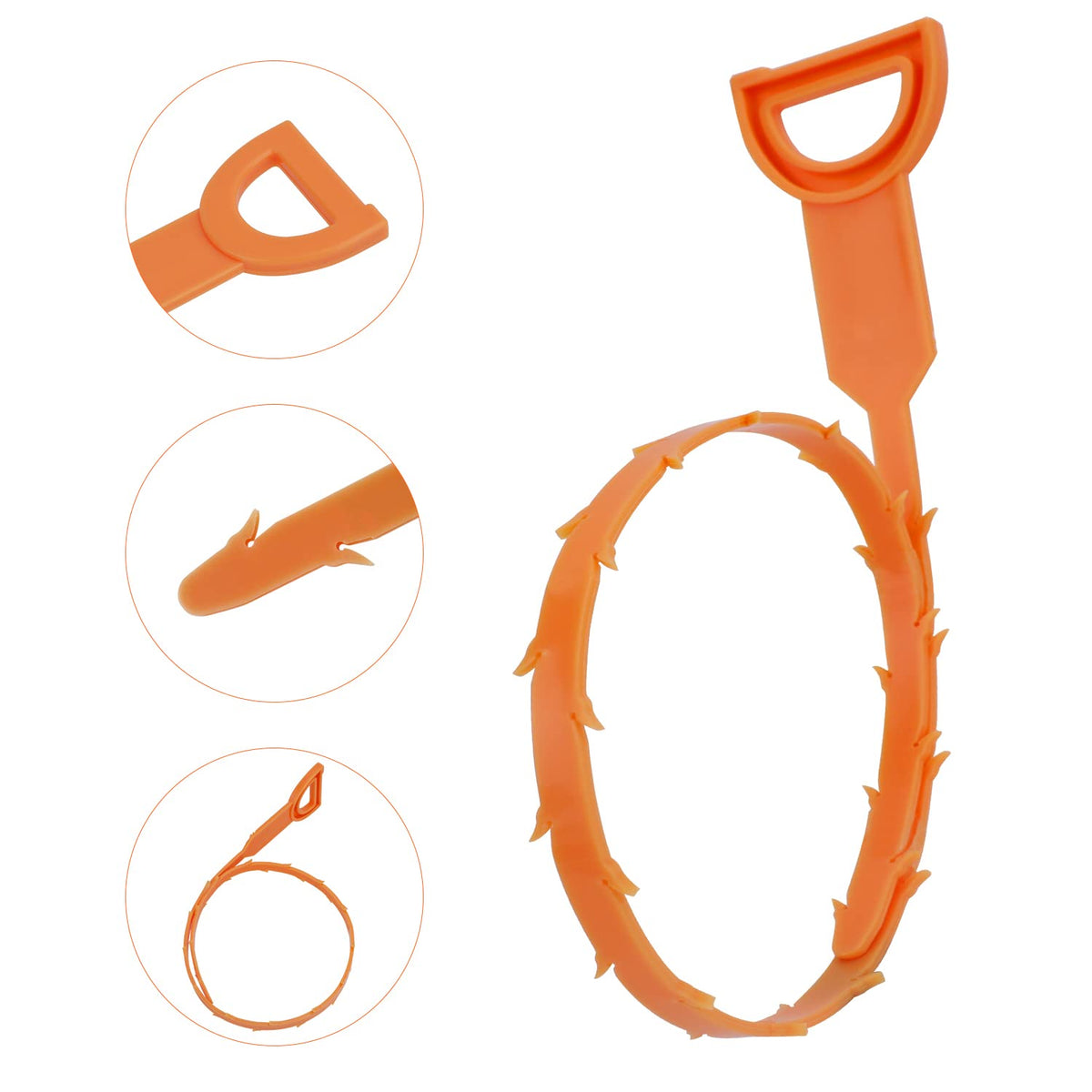 Amazon Basics plastic snakes close-up with rigid edges for snagging hair.