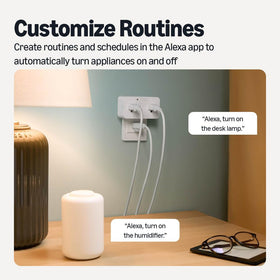 Amazon Basics smart plug energy-saving feature demonstrated by dimmed indicator light