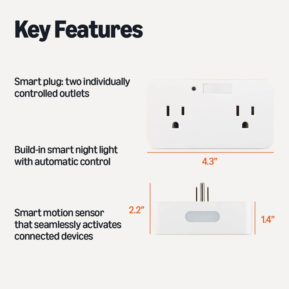 Amazon Basics smart plug night light on demonstrates gentle guidance and energy saving