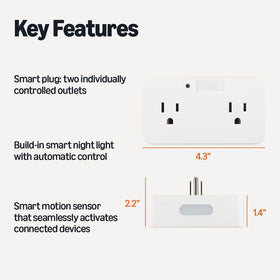 Amazon Basics smart plug night light on demonstrates gentle guidance and energy saving