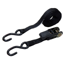 Amazon Basics durable woven polyester strap resists wear when securing cargo.