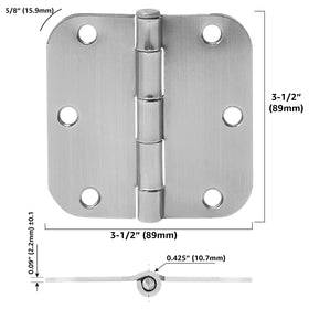 Durable steel construction of Amazon Basics hinges supports daily door use.