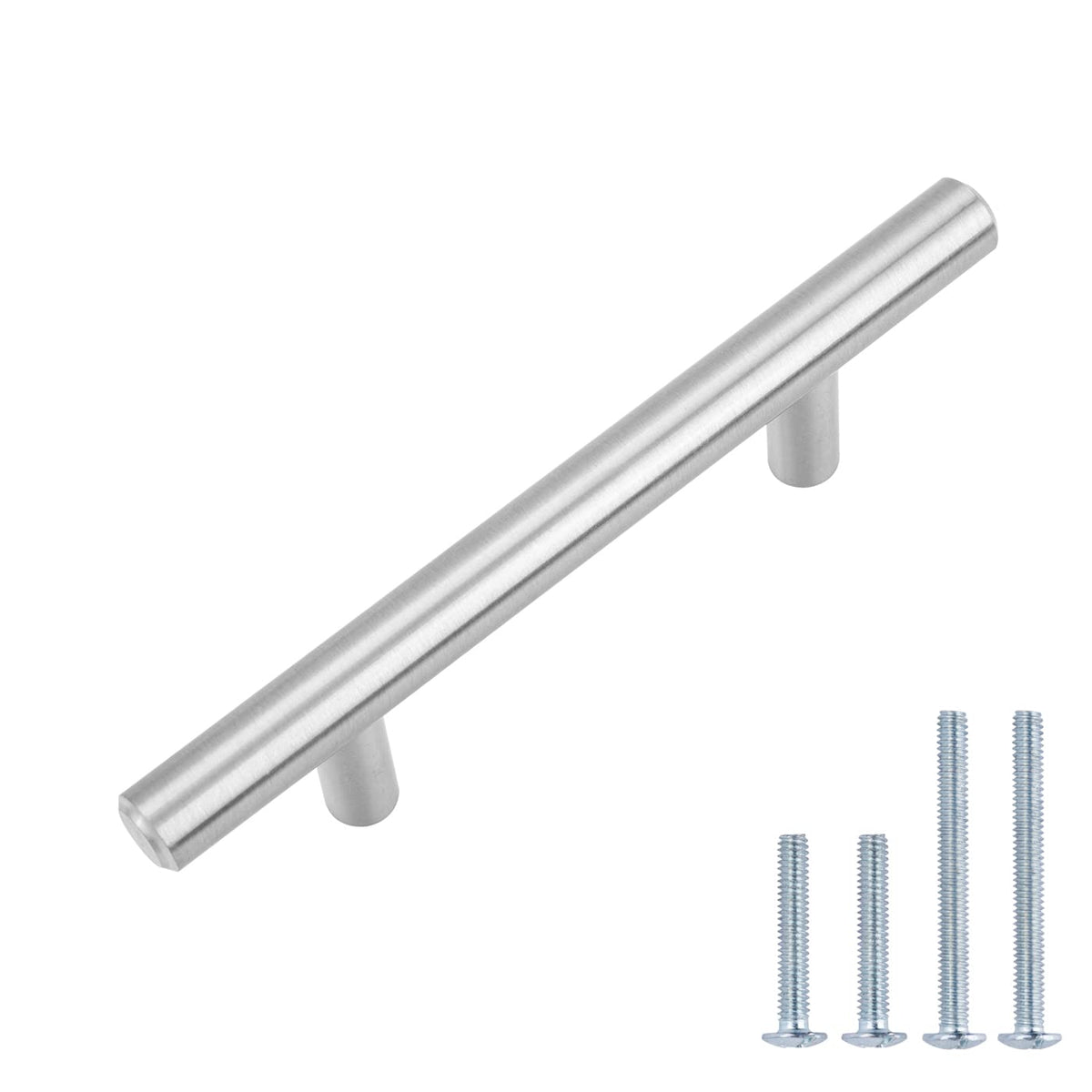 Amazon Basics euro bar cabinet handle in satin nickel for durable daily use