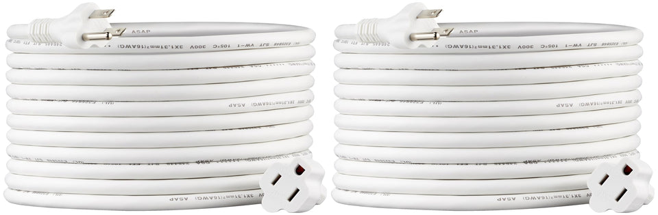 Amazon Basics extension cord 20 ft white in use powering electronics
