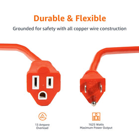 Amazon Basics extension cord copper wire construction for efficient power