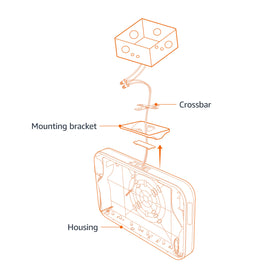 Amazon Basics fire retardant ABS housing supports durable use in corridors and stairwells.