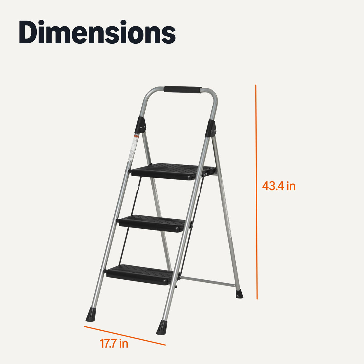 Amazon Basics ladder with reinforced steel frame provides reliable support for daily tasks.