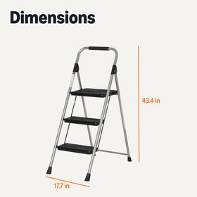 Amazon Basics ladder with reinforced steel frame provides reliable support for daily tasks.