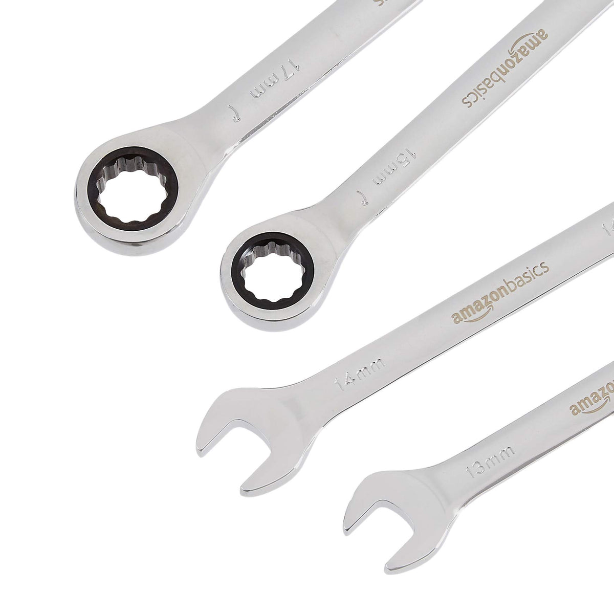 Amazon Basics full-drive box ends deliver reliable torque for secure fastening.