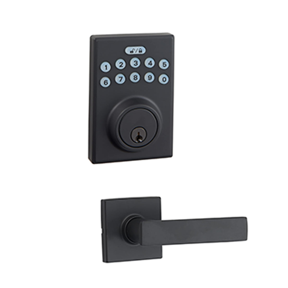 Amazon Basics keyless deadbolt with handle demonstrates easy installation