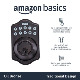 Amazon Basics keypad with touch-control for quick, secure door access