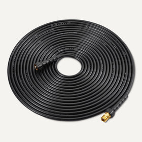 Amazon Basics kink-resistant flexible hose shown bending around corners.