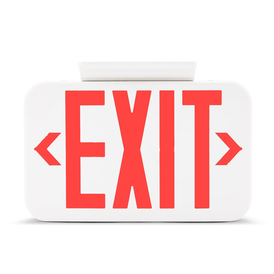 Amazon Basics LED emergency exit sign, front view, high visibility for exits