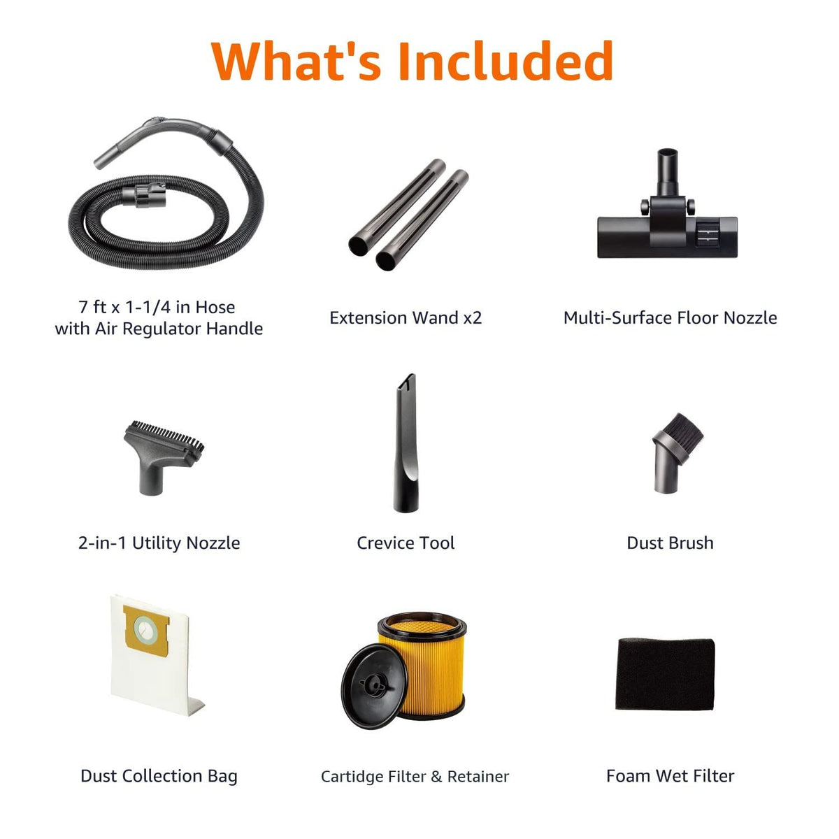 Amazon Basics locking hose keeps accessories secure during flexible cleaning sessions.