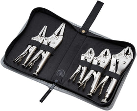 Amazon Basics locking pliers with 10 inch curved jaw reach larger parts securely