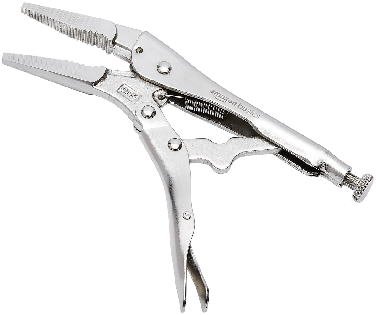 Amazon Basics locking pliers with 7 inch curved jaw for versatile gripping surfaces