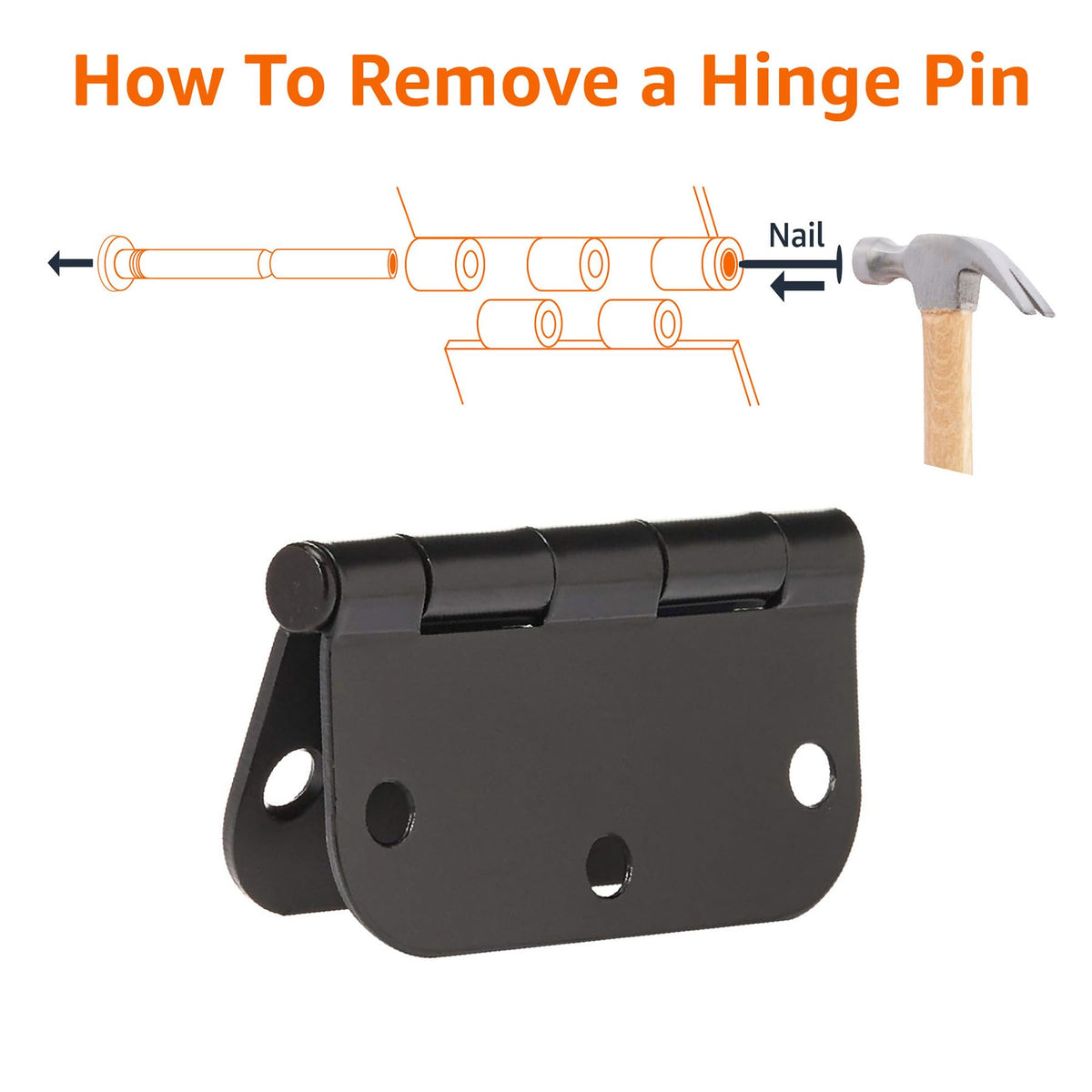 Amazon Basics matte black hinges ideal for upgrading interior doors.