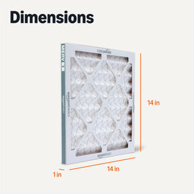 Amazon Basics MERV5 AC furnace air filter packaging display aids confident replacement.