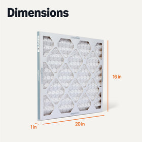 Amazon Basics MERV 5 filter six-pack packaging for convenient replacements.