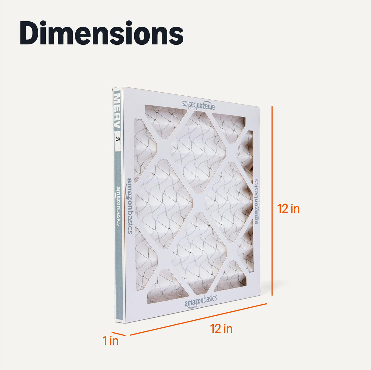 Amazon Basics MERV 5 filter installed in housing for efficient airflow.