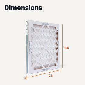 Amazon Basics MERV 5 filter installed in housing for efficient airflow.