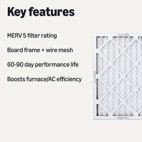 Amazon Basics MERV5 filter frame demonstrates durable construction for secure fit.