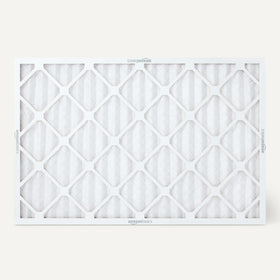 Amazon Basics MERV 5 frame and mesh reinforce durability for reliable filtration.