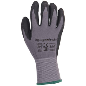 Amazon Basics gloves showing cuff-detail for added debris protection.