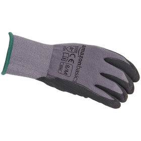 Amazon Basics gloves offering touch-screen compatibility for phone use during work.
