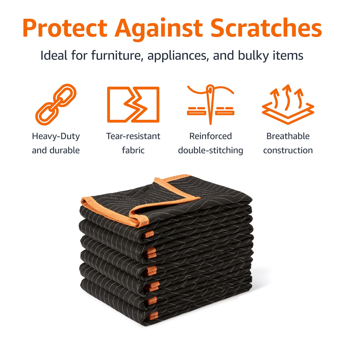 Amazon Basics double-sided moving blanket provides double-sided protection against scratches