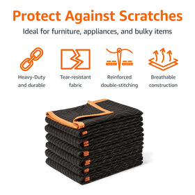 Amazon Basics double-sided moving blanket provides double-sided protection against scratches