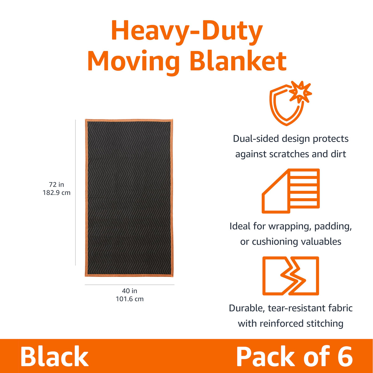 Amazon Basics moving blanket with reinforced stitching demonstrates added durability.