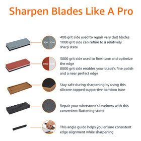 Amazon Basics non-slip bamboo base keeps stone secure during use