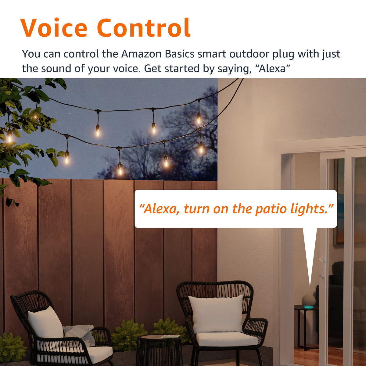 Amazon Basics Outdoor Plug supports 2.4GHz Wi-Fi for remote use.