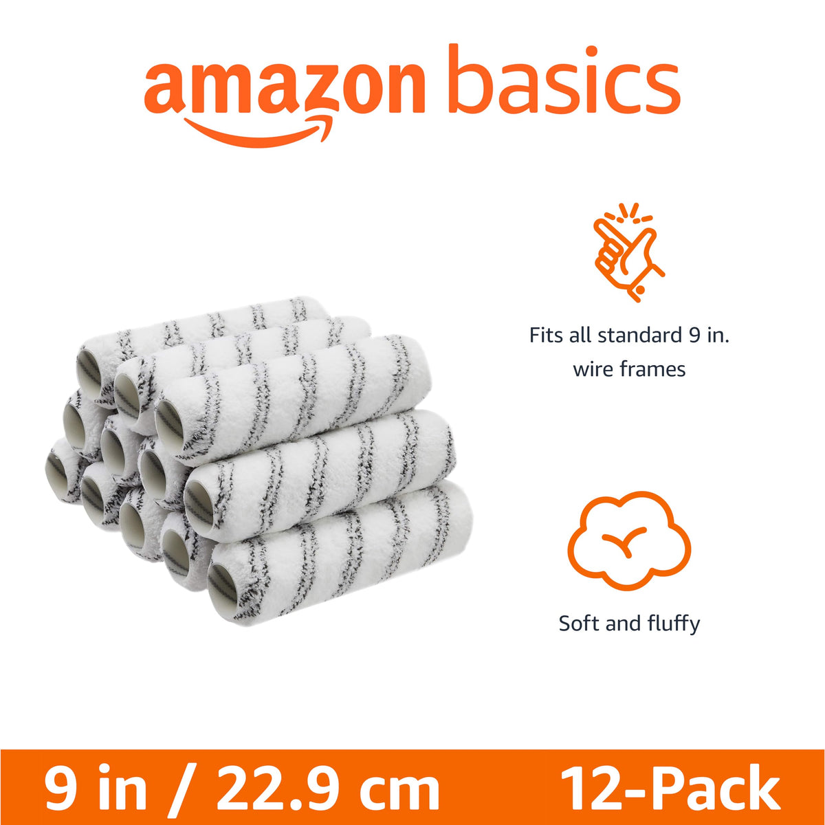 Amazon Basics roller cover, shed-resistant for a clean finish on walls