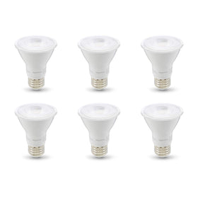 Amazon Basics PAR20 LED bulb, warm white 3000K, front view, energy-efficient lighting for living spaces.
