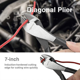 Amazon Basics 8-inch lineman pliers ideal for wire work and heavy-duty tasks.