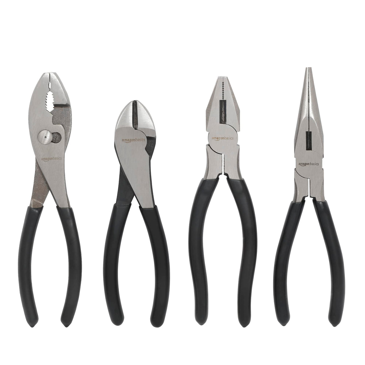 Amazon Basics slip-joint pliers 8-inch for versatile gripping and assembly tasks.