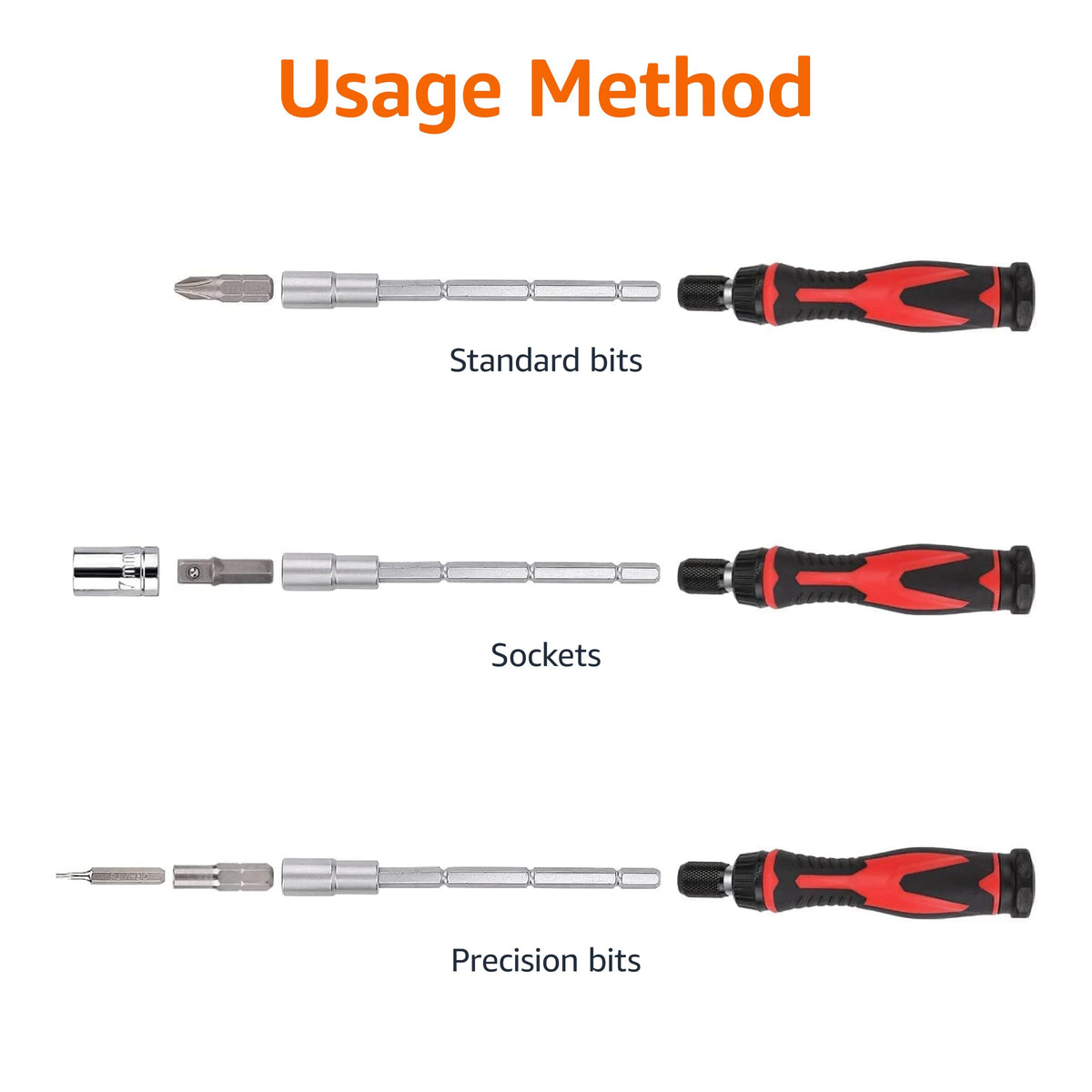 Amazon Basics precision bits organized in carry case for small devices