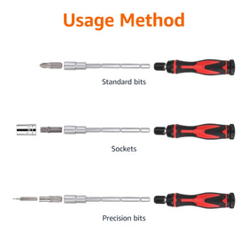 Amazon Basics precision bits organized in carry case for small devices