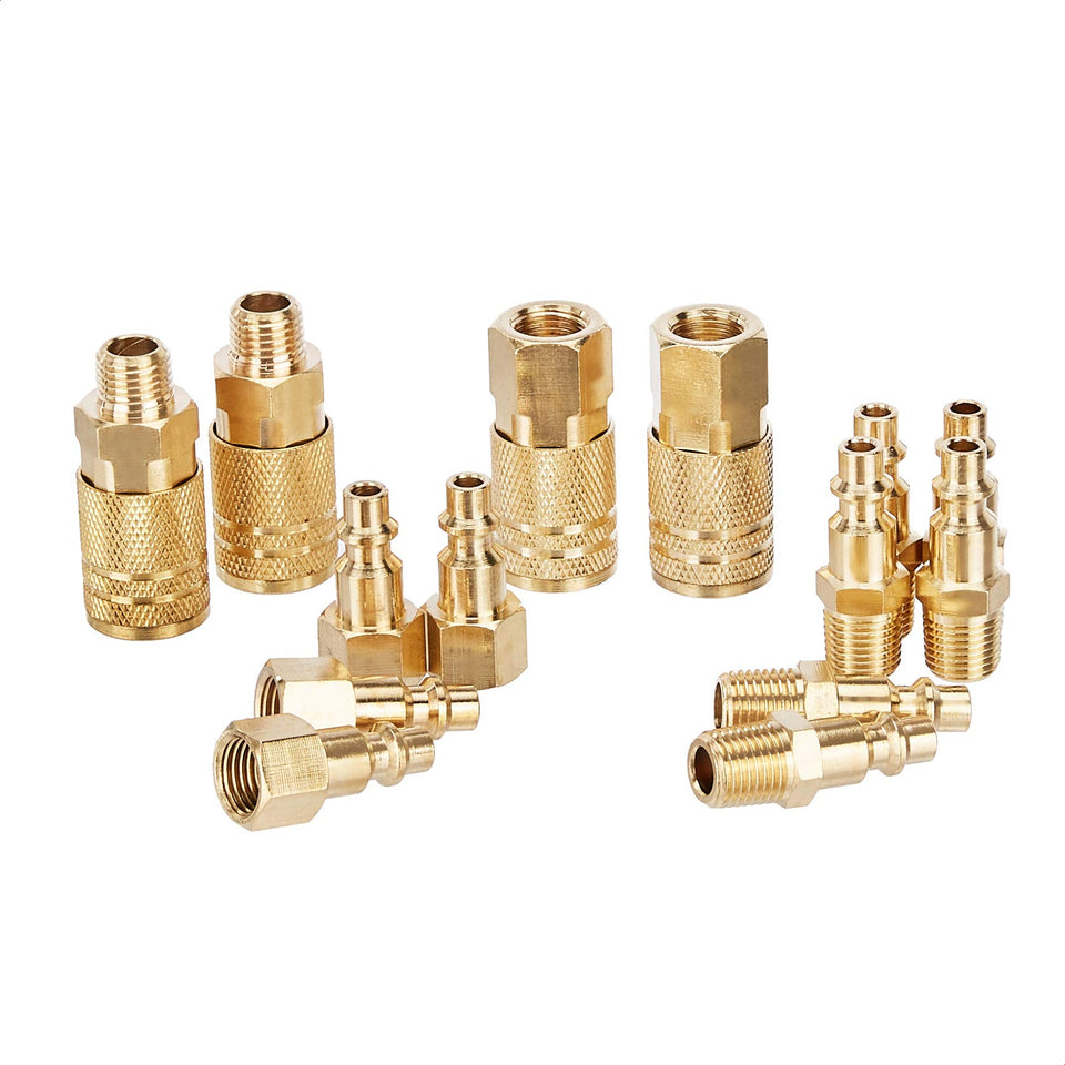 Amazon Basics quick-connect brass air coupler for fast, secure connections to air tools