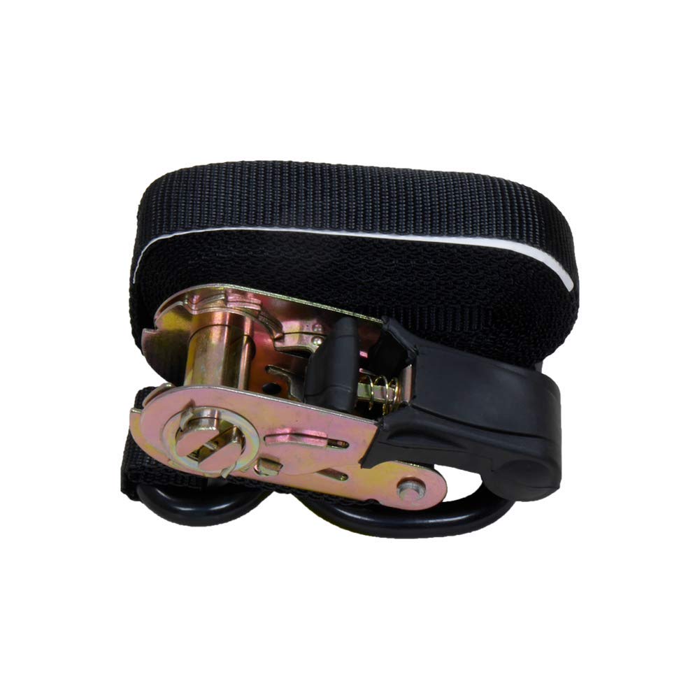 Amazon Basics ratchet closure with paddle for adjustable tension.
