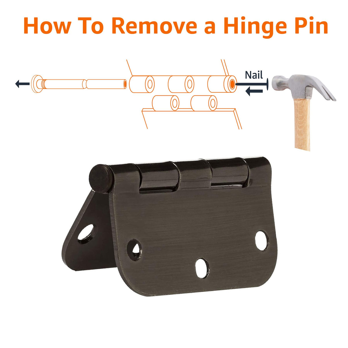 Amazon Basics close-up bronze hinge showing durable rounded corners.