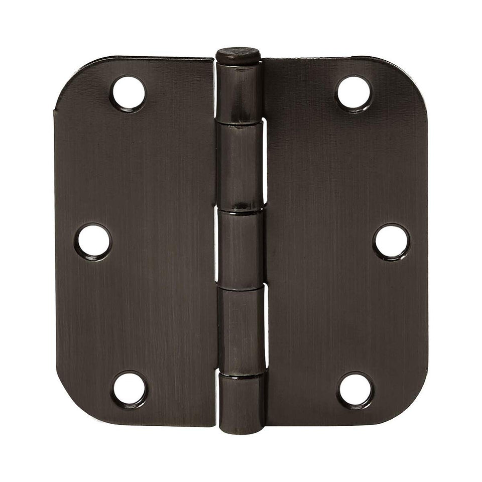 Amazon Basics rounded bronze hinge front view for durable interior doors.